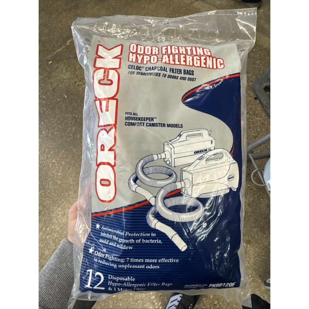 New Oreck PKBB120F Odor Fighting Hypo-Allergenic Charcoal Bags 12pk Vacuum Bags